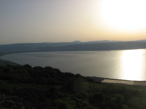 The view from the Peace Vista, on the Golan Heights, overlooking the Sea of Galilee.