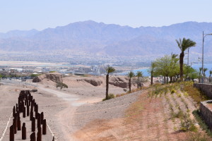 The Gulf of Eilat, viewed from one of Eilat's residential neighborhoods.